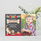 Puppy Birthday Invitation Paw-ty Puppy Party Kaart (Staand voorkant)