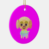 Puppy Birthday Keramisch Ornament (Rechts)
