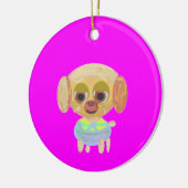 Puppy Birthday Keramisch Ornament (Links)