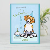 Puppy Birthday Party Beagle Boy Off-Leash Art™ Kaart (Staand voorkant)