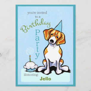 Puppy Birthday Party Beagle Boy Off-Leash Art™ Kaart