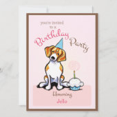 Puppy Birthday Party Beagle Girl off-Leash Art™ Kaart (Voorkant)