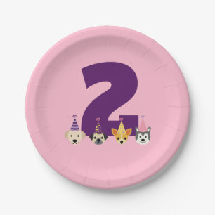 Puppy Birthday Party Borden, Dog Party for Girls Papieren Bordje