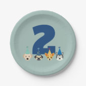 Puppy Birthday Party Borden, Dog Party, Kinder, Bo Papieren Bordje (Voorkant)