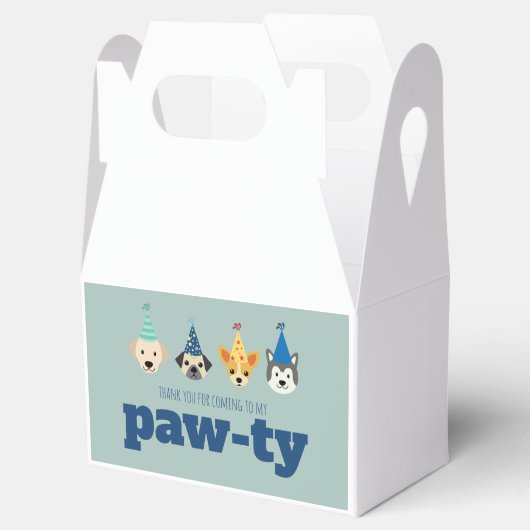 Puppy Birthday Party, Dog Paw-ty, Kinder Bedankdoosjes (Geopend)