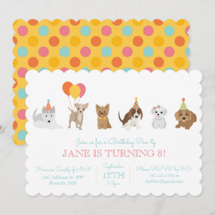 Puppy Birthday Party Invitation Kaart