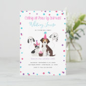 Puppy Birthday Party Invitations Kaart (Staand voorkant)