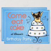 Puppy Birthday Party Pug Cake Boy Off-Leash Art™ Kaart (Voorkant / Achterkant)