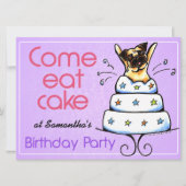 Puppy Birthday Party Pug Cake Girl Off-Leash Art™ Kaart (Voorkant)