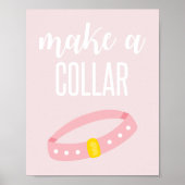 Puppy Birthday Party Sign Maak een kraanroze Poster (Voorkant)