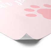 Puppy Birthday Party Sign Veeg je poten roze Poster (Hoek)