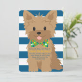 Puppy Birthday Paw-ty Invitation Kaart (Staand voorkant)