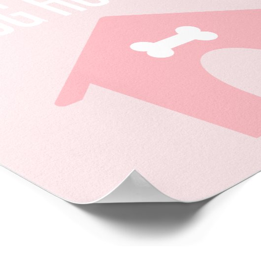 Puppy Birthday Sign Decoreer een hondenhuis roze Poster (Hoek)