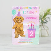 Puppy Birthday Uitnodiging (Staand voorkant)