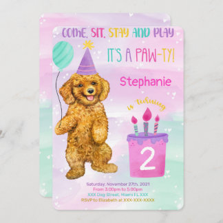 Puppy Birthday Uitnodiging