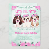 Puppy Birthday Uitnodiging (Voorkant / Achterkant)