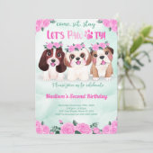 Puppy Birthday Uitnodiging (Staand voorkant)