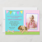 Puppy Birthday-uitnodigingen Kaart (Voorkant)