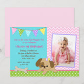 Puppy Birthday-uitnodigingen Kaart (Voorkant / Achterkant)