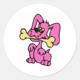 Puppy_Bone Ronde Sticker