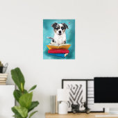 Puppy Book Lover Poster (Thuiskantoor)