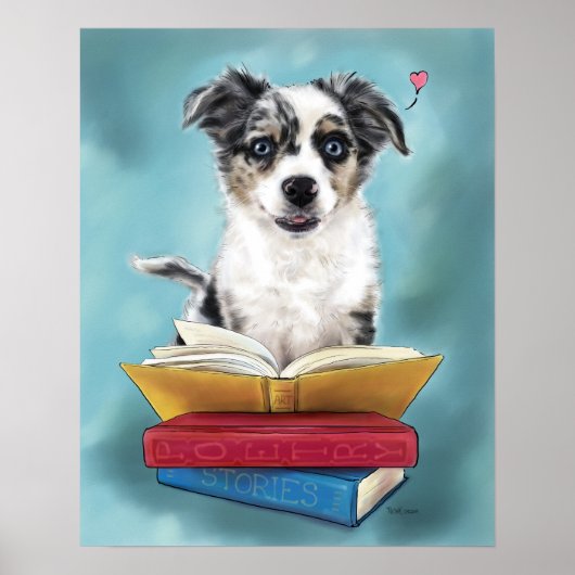 Puppy Book Lover Poster (Voorkant)