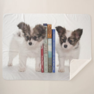 PUPPY BOOKENDS SHERPA DEKEN