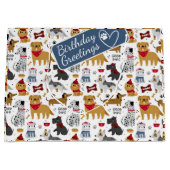 Puppy Bordetjes Cartoon Patroon met aangepaste gro Groot Cadeauzakje (Voorkant)