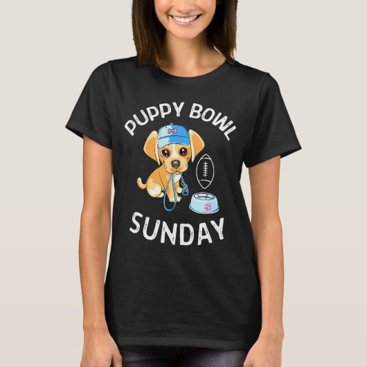 Puppy Bowl Sunday Funny Football T-shirt (Voorkant)