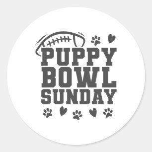 Puppy Bowl Zondag Super Voetbal Game Feest Honden Ronde Sticker