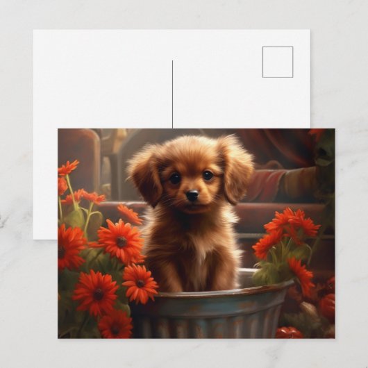 Puppy Briefkaart (Voorkant / Achterkant)