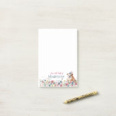 Puppy Bull Dog Floral Personal Post-it Notes (Op bureau)