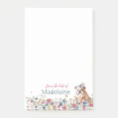 Puppy Bull Dog Floral Personal Post-it Notes (Voorkant)