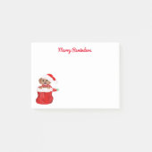 Puppy Bulldog in Santa's Bag Merry Reminders Post-it® Notes (Voorkant)