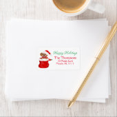Puppy Bulldog in Santa's Prettige feestdagen Etiket (Insitu)