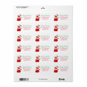 Puppy Bulldog in Santa's Prettige feestdagen Etiket (Full Sheet)