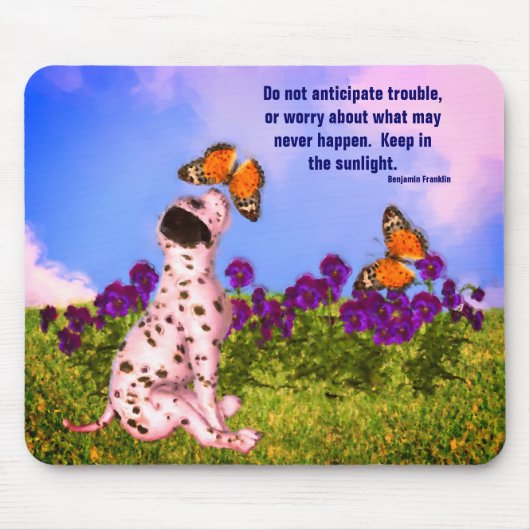 Puppy Butterflies Attitude Quote Muismat (Voorkant)