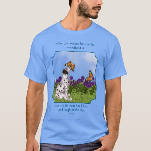 Puppy Butterfly Buddha Inspirational Quote  T-shirt (Voorkant)