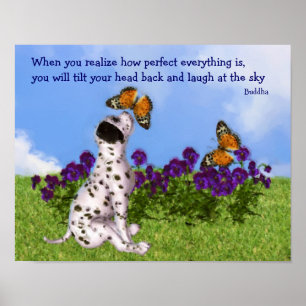 Puppy Butterfly Buddha Inspirerend Quote Poster