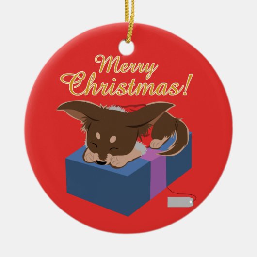 Puppy Cadeau Keramisch Ornament (Voorkant)