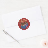 Puppy Cadeau Ronde Sticker (Envelop)