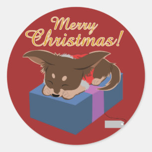 Puppy Cadeau Ronde Sticker