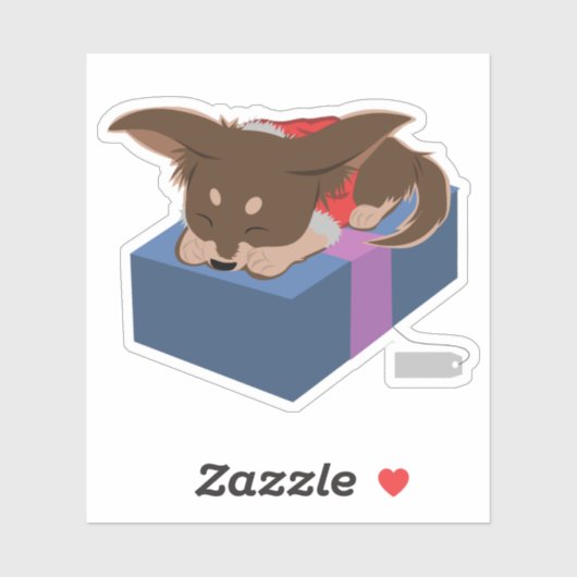 Puppy Cadeau Sticker (Vel)