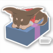Puppy Cadeau Sticker (Voorkant)