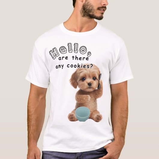 Puppy Call: Any Cookies? T-shirt (Voorkant)