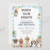 Puppy Calling All Pawty Animals 2nd Birthday Kaart (Voorkant)