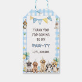 Puppy Calling All Pawty Animals Birthday Cadeaulabel (Voorkant)