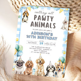 Puppy Calling All Pawty Animals Birthday Kaart