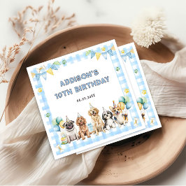 Puppy Calling All Pawty Animals Birthday Servet