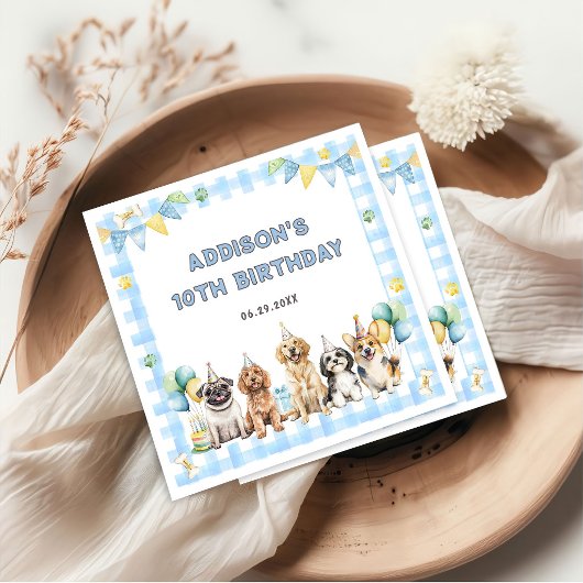 Puppy Calling All Pawty Animals Birthday Servet